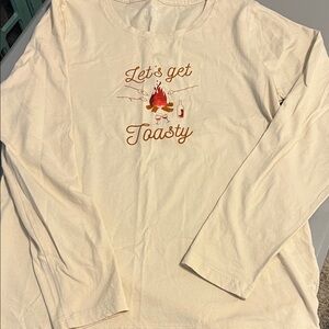 J. Crew Factory Cream Pajama Top with Campfire Graphic
